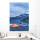 Man camping with a tent and kayak at Shoup Bay State Marine Park Wall Mural