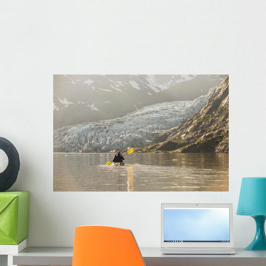 Sea kayakers paddling in evening light at Shoup Bay State Marine Park Wall Mural