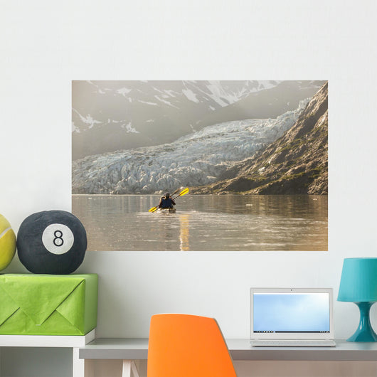 Sea kayakers paddling in evening light at Shoup Bay State Marine Park Wall Mural
