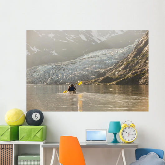 Sea kayakers paddling in evening light at Shoup Bay State Marine Park Wall Mural