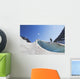 Backcountry skier above the Eklutna Glacier Wall Mural