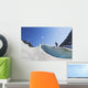 Backcountry skier above the Eklutna Glacier Wall Mural
