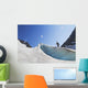 Backcountry skier above the Eklutna Glacier Wall Mural