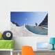 Backcountry skier above the Eklutna Glacier Wall Mural