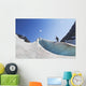 Backcountry skier above the Eklutna Glacier Wall Mural