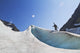 Backcountry skier above the Eklutna Glacier Wall Mural