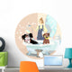 Girl Grooming Dogs Wall Decal