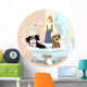 Girl Grooming Dogs Wall Decal