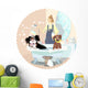 Girl Grooming Dogs Wall Decal
