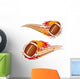 American Football With Flames Wall Decal