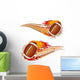 American Football With Flames Wall Decal