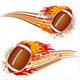 American Football With Flames Wall Decal