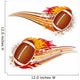 American Football With Flames Wall Decal