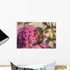 Honeybee on a dark pink Sedum flower Wall Mural