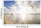 Kiteboarding in tropical lagoon in the South Pacific at sunset Wall Mural