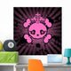 Cute Skull With Crown Wall Mural
