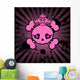 Cute Skull With Crown Wall Mural