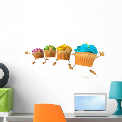 Cupcakes Wall Decal shown on a wall