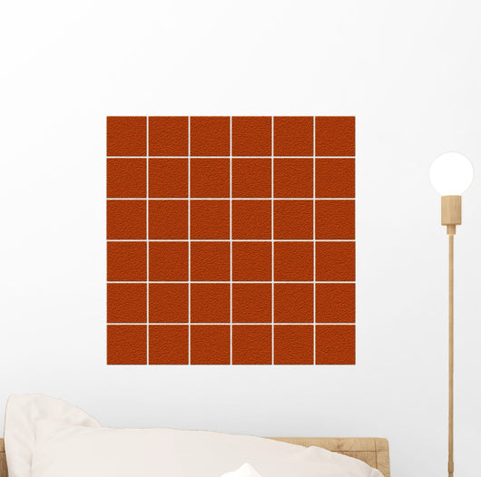 Seamless Orange Tiles with Wall Decal