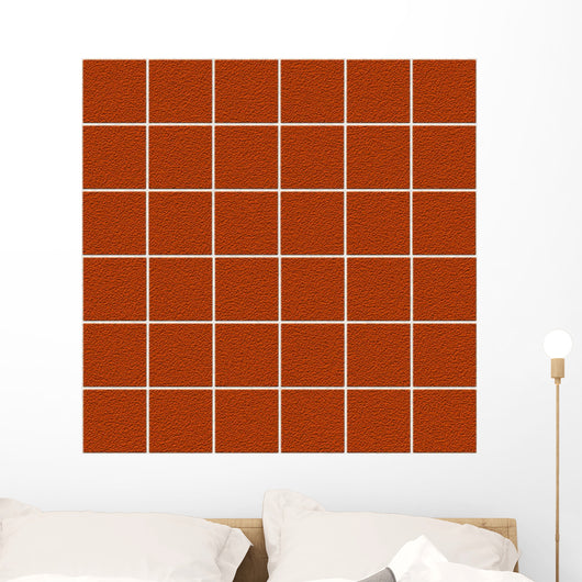 Seamless Orange Tiles with Wall Decal