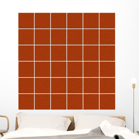 Seamless Orange Tiles with Wall Decal