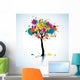 Colorful blot tree Wall Decal