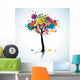 Colorful blot tree Wall Decal