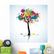 Colorful blot tree Wall Decal