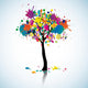 Colorful blot tree Wall Decal