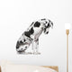 Great Dane Harlequin sitting in front of white background Wall Decal