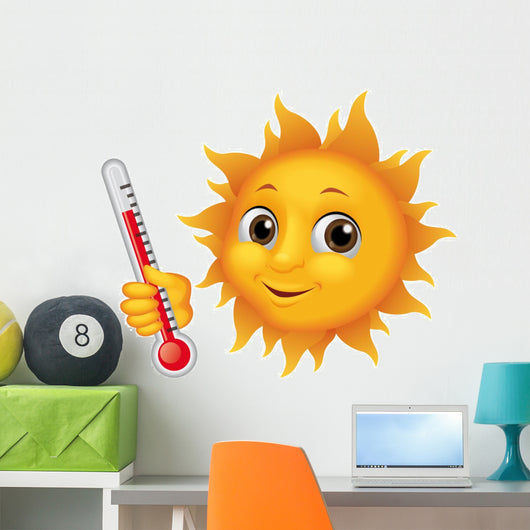 happy sun thermometer Wall Decal