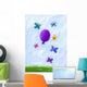 Butterflies and Purple Balloon Wall Decal