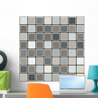Grey and Brown 3D Wall Decal shown on a wall