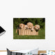Labrador Puppies in Basket Wall Mural