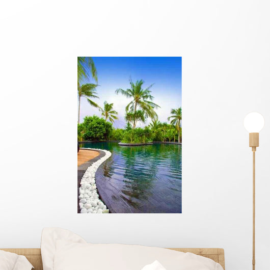 Maldives Pool Tropical Garden Wall Decal