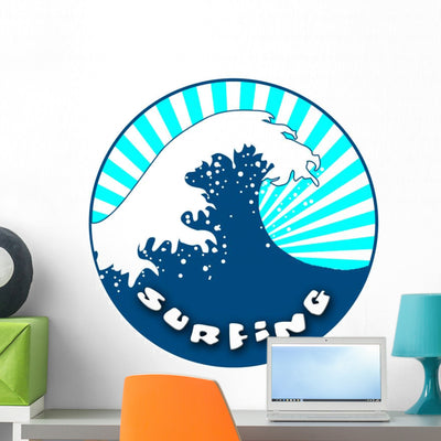 Surfing shown on a wall