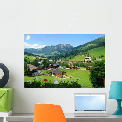 Landscape Austria Wall Decal shown on a wall