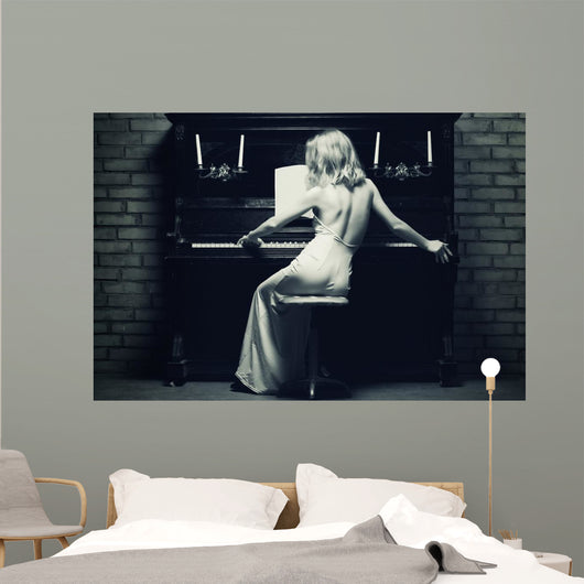 beautiful woman piano Wall Mural