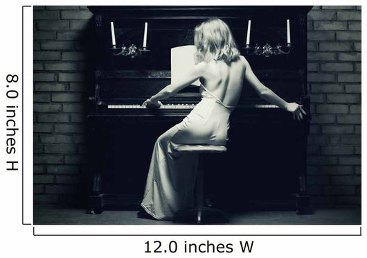 beautiful woman piano Wall Mural
