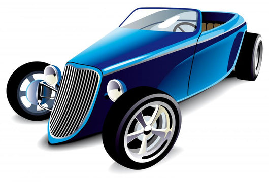 Blue Hot Rod Wall Decal