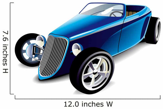 Blue Hot Rod Wall Decal