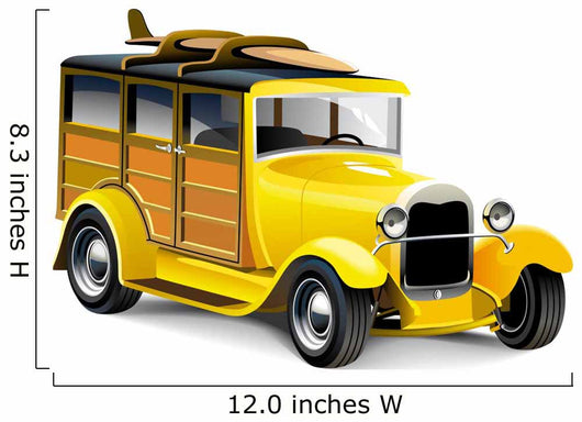 Yellow Hot Rod Wall Decal