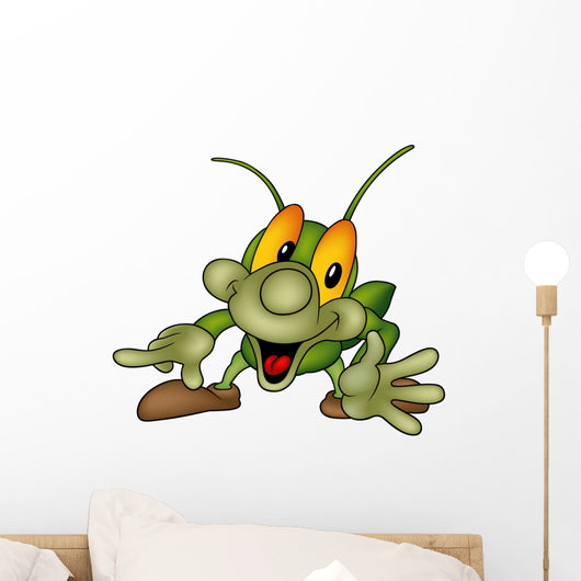 Happy Green Bug Wall Decal
