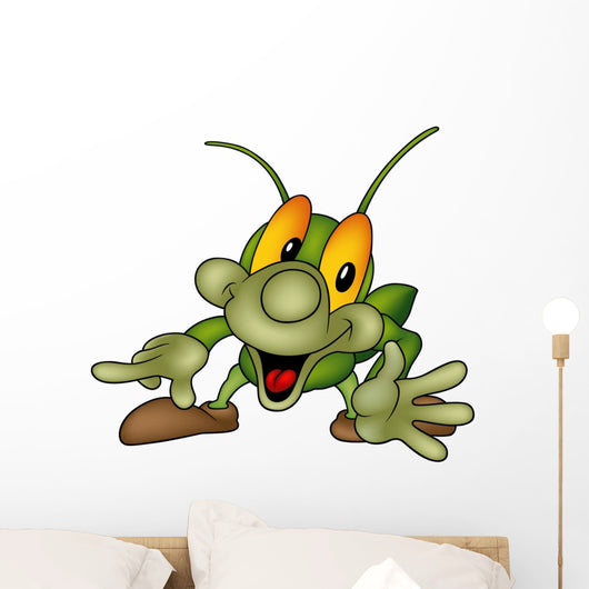 Happy Green Bug Wall Decal