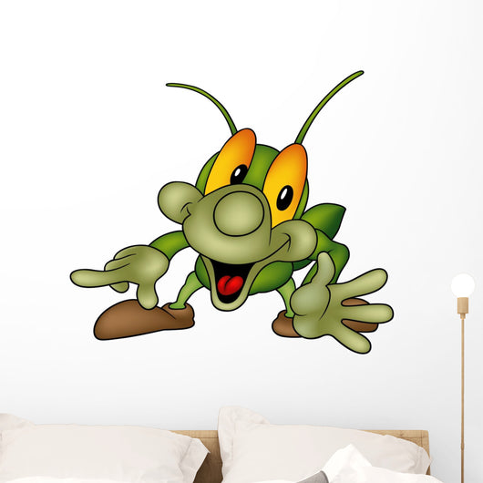 Happy Green Bug Wall Decal