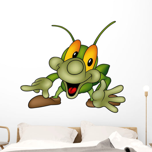 Happy Green Bug Wall Decal