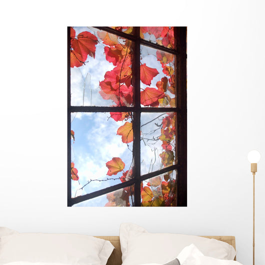 Autumnal window Wall Mural