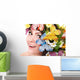 Girl with Flower and Wall Decal