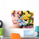 Girl with Flower and Wall Decal