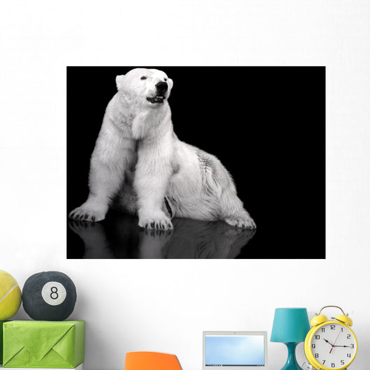 White Polar Bear Hunter - Sitting Wall Mural